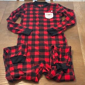 Carter's Red and Black Plaid Pajama Onesie